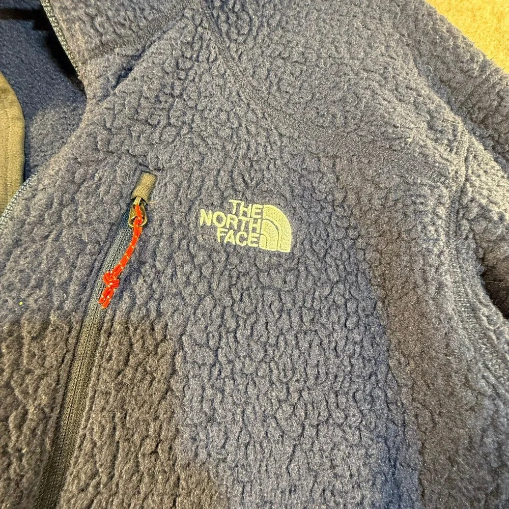 The North Face Summit Series Mens Large Blue Sherpa Fleece Full Zip Jacket T1227